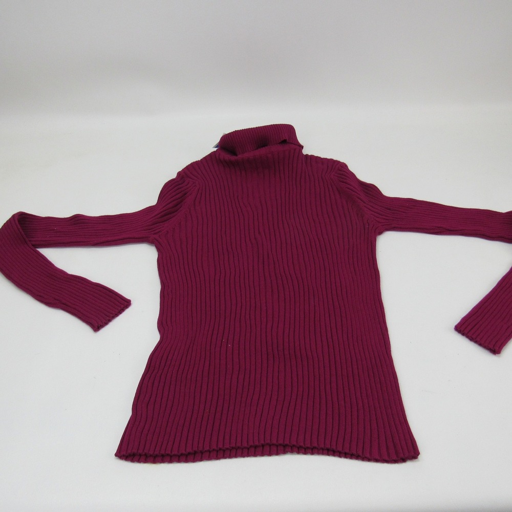 Express Womens Ribbed Turtleneck Top‎ Magenta  Knit Long Sleeve Large NWT